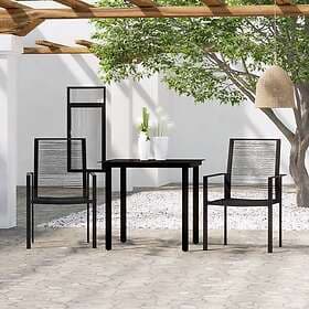 vidaXL Garden Dining Set 3 Pieces Black