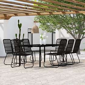 vidaXL Dining Set 9 Pieces Black 3099172