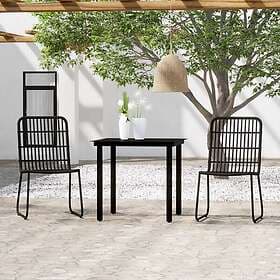 vidaXL Garden Dining Set 3 Pieces Black 3099167