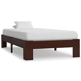 vidaXL Bed Frame mörkbrun massiv furu 90x200 cm 283298