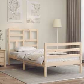 vidaXL Bed Frame med huvudgavel 90x200 cm massivt trä 3194881