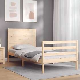 vidaXL Bed Frame med huvudgavel 100x200 cm massivt trä 3194626