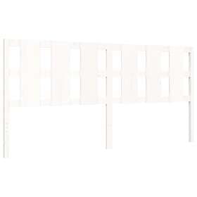 vidaXL Bed Frame med huvudgavel vit 200x200 cm massivt trä 3194137
