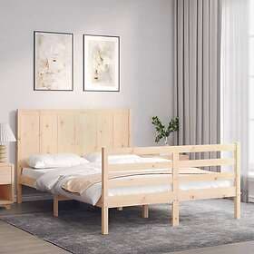 vidaXL Bed Frame with headboard 120x200 cm solid wood