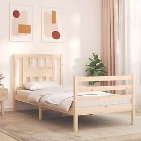 vidaXL Bed Frame med huvudgavel enkelsäng massivt trä 3194536