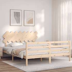 vidaXL Bed Frame med huvudgavel 160x200 cm massivt trä 3195296