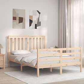 vidaXL Bed Frame med huvudgavel 4FT6 dubbel massivt trä 3194221
