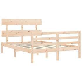 vidaXL Bed Frame med huvudgavel 140x200 cm massivt trä 3195091