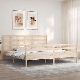 vidaXL Bed Frame med huvudgavel 200x200 cm massivt trä 3194006