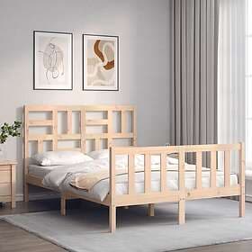 vidaXL Bed Frame med huvudgavel 120x200 cm massivt trä 3193071