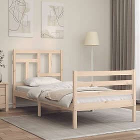 vidaXL Bed Frame med huvudgavel 90x200 cm massivt trä 3194946