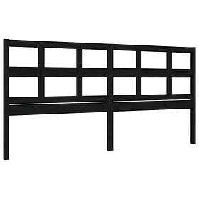vidaXL Bed Frame med huvudgavel svart 200x200 cm massivt trä 3193035