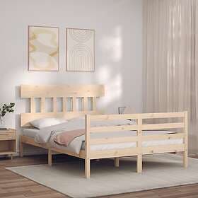 vidaXL Bed Frame med huvudgavel 140x200 cm massivt trä 3195156