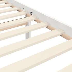 vidaXL Bed Frame med huvudgavel vit 140x200 cm massivt trä 3194962