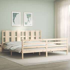 vidaXL Bed Frame med huvudgavel 200x200 cm massivt trä 3194136