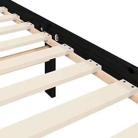 vidaXL Bed Frame med huvudgavel svart 200x200 cm massivt trä 3193360