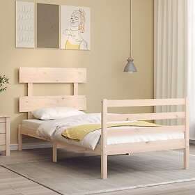 vidaXL Bed Frame med huvudgavel 90x200 cm massivt trä 3195076