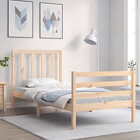 vidaXL Bed Frame med huvudgavel 90x200 cm massivt trä 3193776