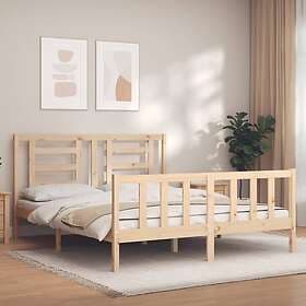 vidaXL Bed Frame med huvudgavel 160x200 cm massivt trä 3192891