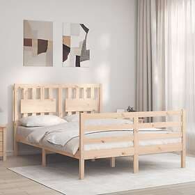 vidaXL Bed Frame med huvudgavel 4FT6 dubbel massivt trä 3194286