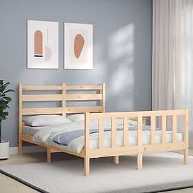 vidaXL Bed Frame med huvudgavel 140x190 cm massivt trä 3192016