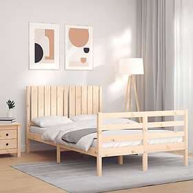 vidaXL Bed Frame med huvudgavel 120x200 cm massivt trä 3194761