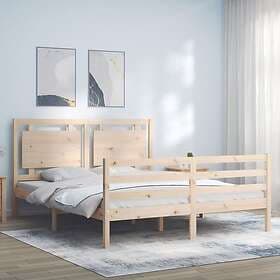 vidaXL Bed Frame med huvudgavel 5FT King Size massivt trä 3194056