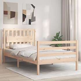 vidaXL Bed Frame med huvudgavel 100x200 cm massivt trä 3194301