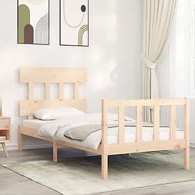 vidaXL Bed Frame med huvudgavel 90x200 cm massivt trä 3193321