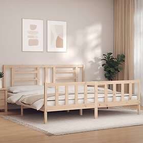 vidaXL Bed Frame med huvudgavel 200x200 cm massivt trä 3192901