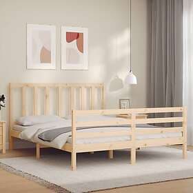 vidaXL Bed Frame med huvudgavel 160x200 cm massivt trä 3193866