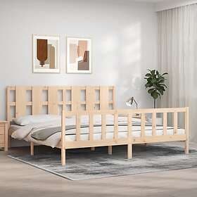 vidaXL Bed Frame med huvudgavel 200x200 cm massivt trä 3192251