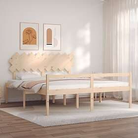 vidaXL Bed Frame med huvudgavel massivt trä 3195561