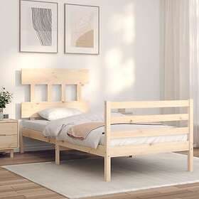 vidaXL Bed Frame med huvudgavel enkelsäng massivt trä 3195121