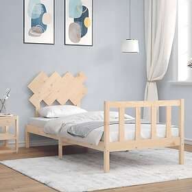 vidaXL Bed Frame med huvudgavel enkelsäng massivt trä 3193431