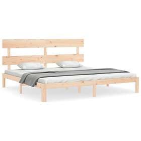 vidaXL Bed Frame med huvudgavel 200x200 cm massivt trä 3193551
