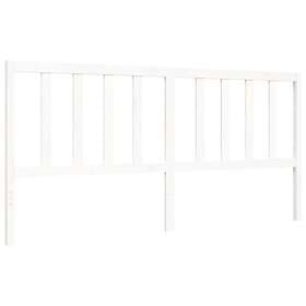 vidaXL Bed Frame med huvudgavel vit 200x200 cm massivt trä 3193877