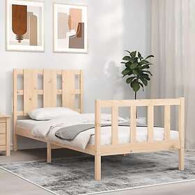 vidaXL Bed Frame med huvudgavel 90x200 cm massivt trä 3192216