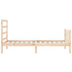 vidaXL Bed Frame med sänggavel 90x190 cm massivt trä 3191871