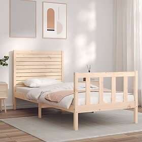 vidaXL Bed Frame med huvudgavel 90x200 cm massivt trä 3193191