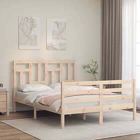 vidaXL Bed Frame med huvudgavel 140x200 cm massivt trä 3194961