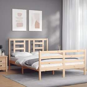 vidaXL Bed Frame med huvudgavel 140x200 cm massivt trä 3194701