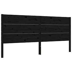 vidaXL Bed Frame med huvudgavel svart 200x200 cm massivt trä 3192775