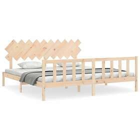 vidaXL Bed Frame med huvudgavel 200x200 cm massivt trä 3193486