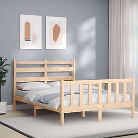 vidaXL Bed Frame med huvudgavel 140x200 cm massivt trä 3192036