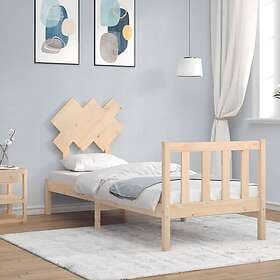vidaXL Bed Frame med sänggavel 2FT6 Small enkel massivt trä 3193426