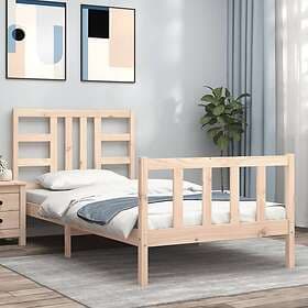vidaXL Bed Frame med huvudgavel 90x200 cm massivt trä 3191956