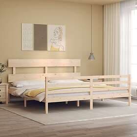 vidaXL Bed Frame med huvudgavel massivt trä 3195106