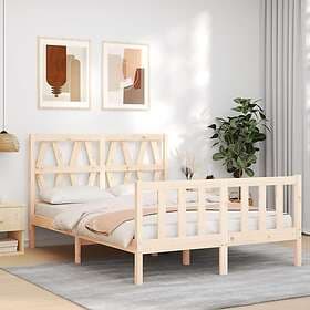 vidaXL Bed Frame with headboard 140x190 cm solid wood