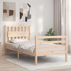 vidaXL Bed Frame med huvudgavel 90x200 cm massivt trä 3194296